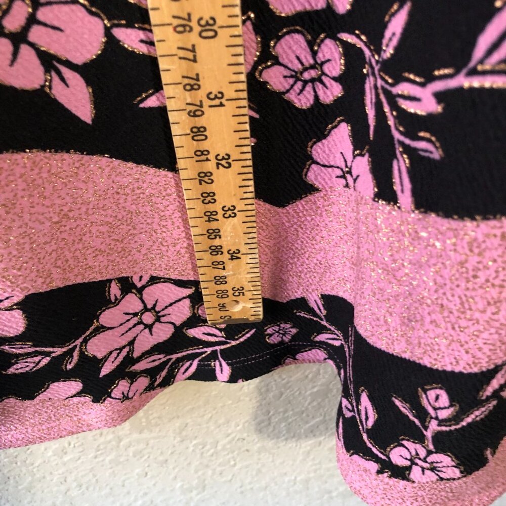 Lularoe Dress Women’s Size Small Black Pink Striped Floral Polyester Blend - Picture 6 of 8